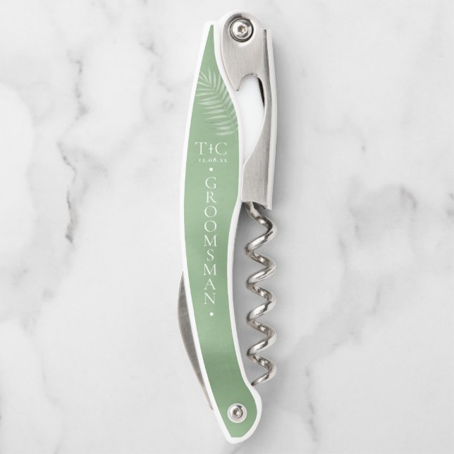 Tire-bouchon Lush Palm Leaf Mariage Moss Green ID956 (Dos)
