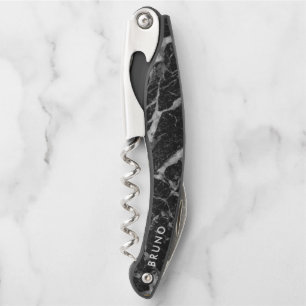 Tire-bouchon Marbre Faux Noir & Gris de Luxe Monogramme