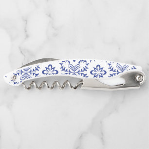 Tire-bouchon Mariage Moderne Méditerranéen en Mosaïque Bleue