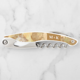 Tire-bouchon Mariage Monogramme Or Paint Paint Texture