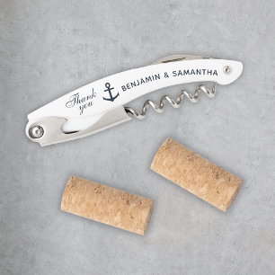 Tire-bouchon Marine Bleu Mariage nautique Merci favorise la per