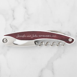 Tire-bouchon Maroon Floral Bois Mariage Rustique Faveurs