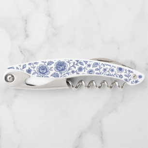 Tire-bouchon Modèle Floral Royal Bleu Rose