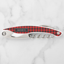 Moderne Agritourisme Buffalo Plaid Monogramme