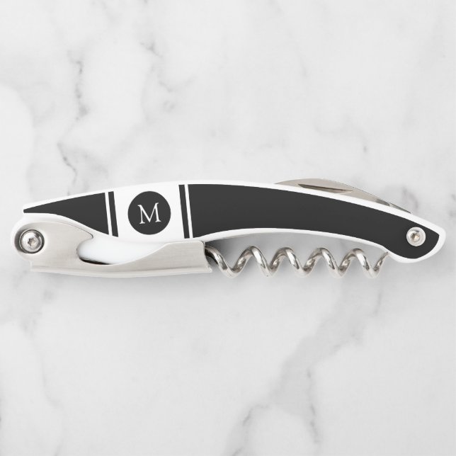 Tire-bouchon Monogram Sporty Stripes B&W (Devant)