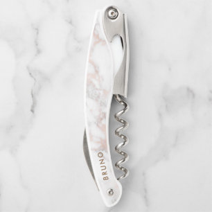 Tire-bouchon Monogramme en marbre Rose-or de luxe