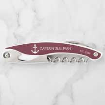 Monogramme personnalisé Burgundy Crimson Capitaine