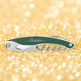 Tire-bouchon Monogramme Vert Bière Vin Vin Bouteille Ouverture