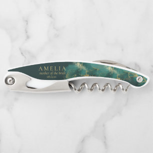 Tire-bouchon Moody Ink Emerald Gold Wedding Party ID988