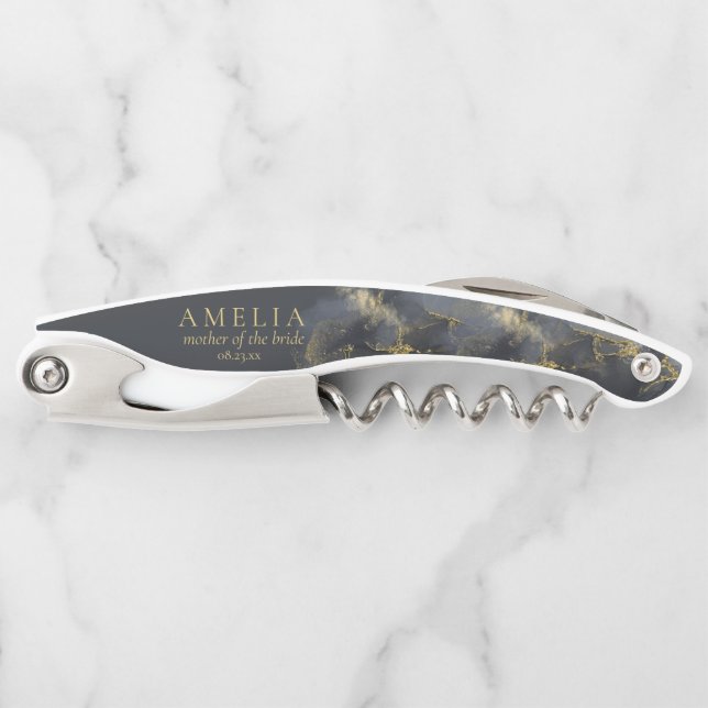 Tire-bouchon Moody Ink Gold Wedding Party ID988 (Devant)