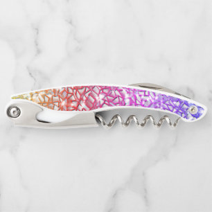 Tire-bouchon Mosaïque rugueuse orange à rouge et lilas et étinc