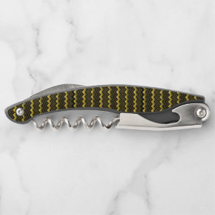 Tire-bouchon Motif de chevron de feuille d'or Faux