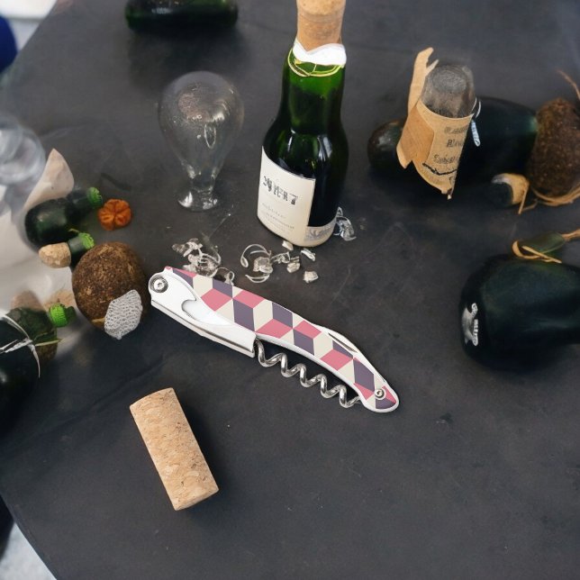 Tire-bouchon motif de cubes 3d (Corkscrew Bottle Opener)