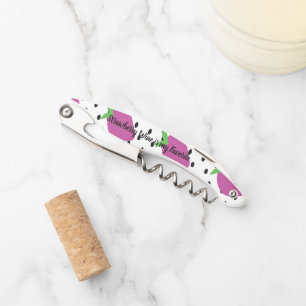 Tire-bouchon Motif de fruit aux graines noires et fraises viole