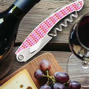 Tire-bouchon Motif de la Saint-Valentin Cœurs Fuchsia Rose Roug