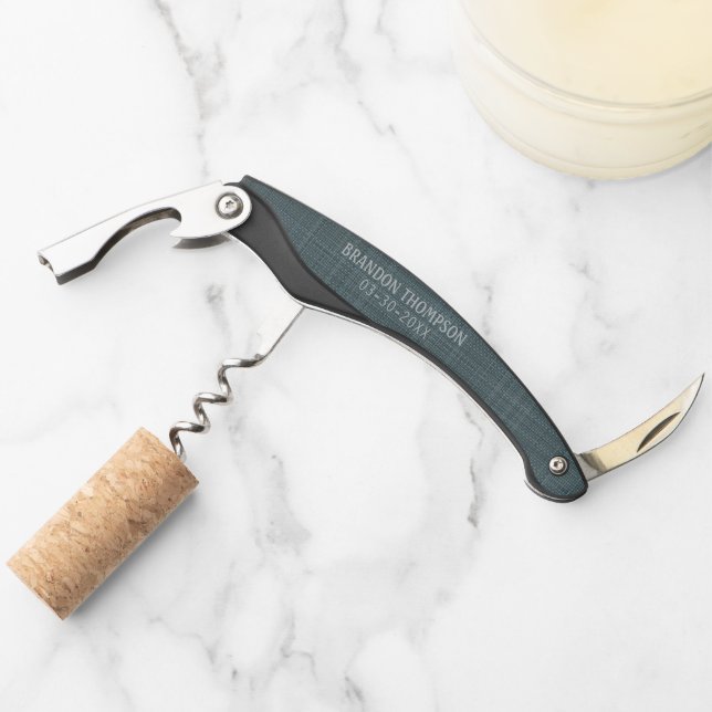 Tire-bouchon Motif de tissage chic gris acier (Devant)