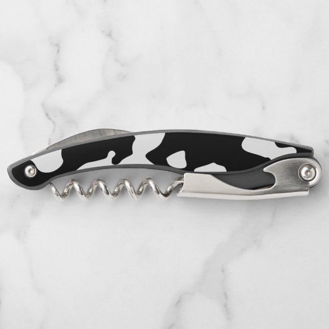 Tire-bouchon Motif de vache noir et blanc (Dos)