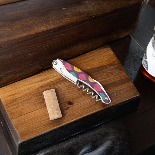 Tire-bouchon Motif Feuilles d'automne (Corkscrew Bottle Opener)