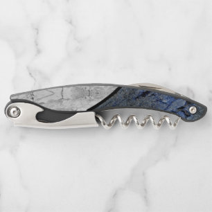Tire-bouchon Motif marbré en pierre bleue