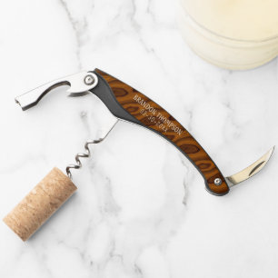 Tire-bouchon Motif personnalisé de grain de bois brun