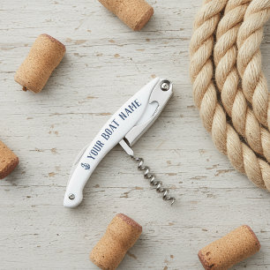Tire-bouchon Nautical Navy Rustic Ancre Nom du bateau