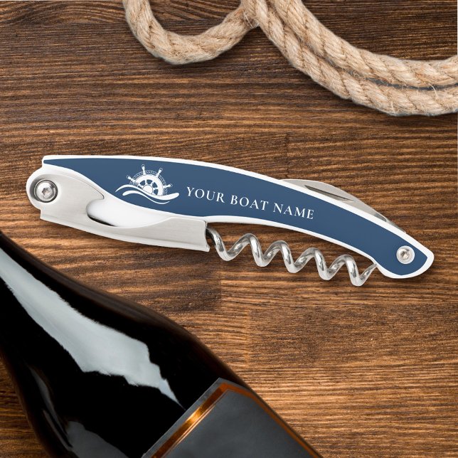 Tire-bouchon Nom du bateau nautique Roue du navire (Créateur téléchargé)