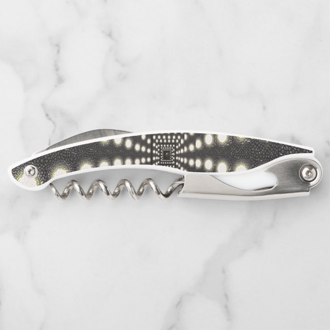 Tire-bouchon Ouverture de bouteille de bouchon noir et blanc (Dos)