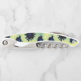 Tire-bouchon Paint Splatter en bleu et vert