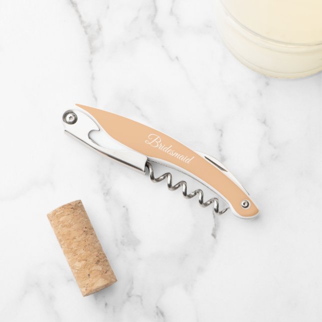 Tire-bouchon Peach Mariage personnalisé Bridesmaid (Devant)