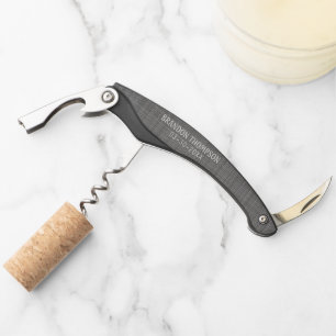 Tire-bouchon Personnalisé sur mesure gris acier clair élégant c