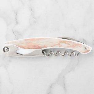Tire-bouchon Pierre de marbre doré rose élégant