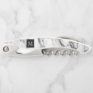 Tire-bouchon Pierre en marbre monogramme