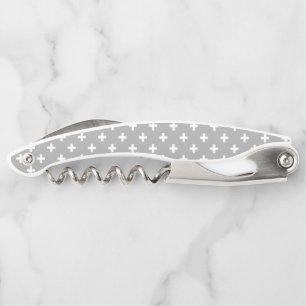 Tire-bouchon Polka blanche croise sur gris