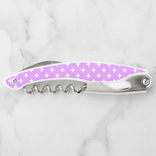 Tire-bouchon Polka blanche croise sur lilas