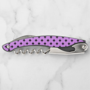 Tire-bouchon Polka noire croise sur lilas