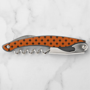 Tire-bouchon Polka noire croise sur orange