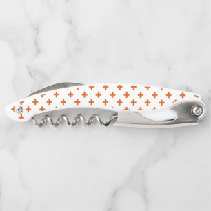 Tire-bouchon Polka orange croise sur blanc