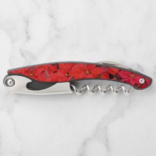 Tire-bouchon Red Poinsettias I Christmas Holiday Floral Photo