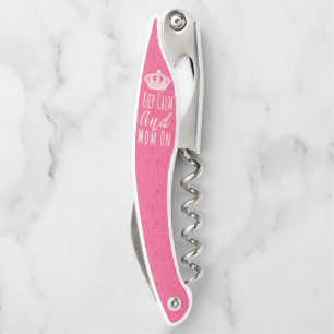 Tire-bouchon Restez calme et maman sur Grunge Pink