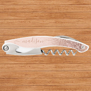 Tire-bouchon Rose Gold Parties scintillant manuscrit Script per