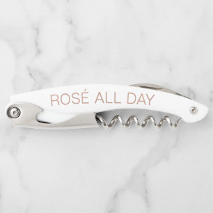 Tire-bouchon Rosé toute la journée   Trendy Faux Rose Gold Te