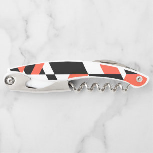 Tire-bouchon Rouge-noir, moderne, tendance, conception géométri