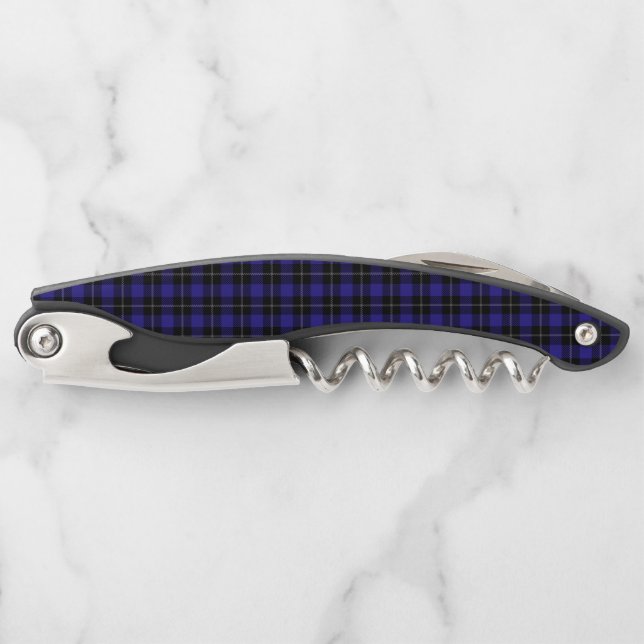 Tire-bouchon Royal Blue Black Plaid (Devant)