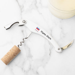 Tire-bouchon Russie Drapeau Russe Noir Personnalisation