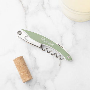 Tire-bouchon Sage Green Mariage personnalisé Bridesmaid