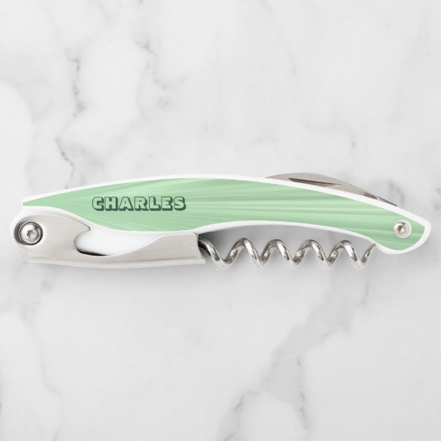 Tire-bouchon Satin vert monogramme (Devant)