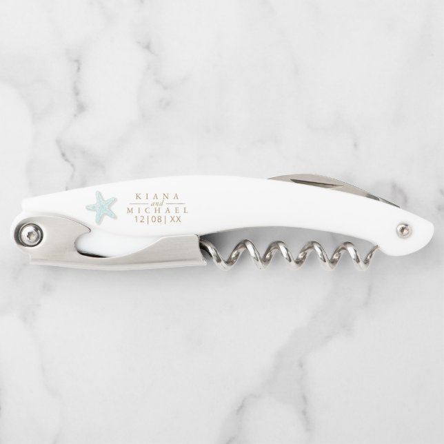 Tire-bouchon Seam Beach Wedding Starfish ID837 (Devant)