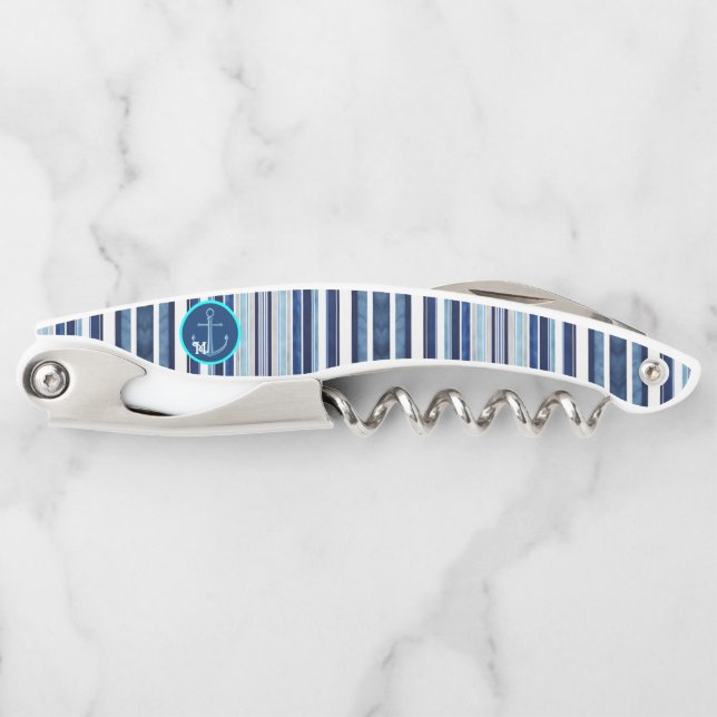 Tire-bouchon Summer Navy Blue Popular Boat Stripes Collection (Devant)