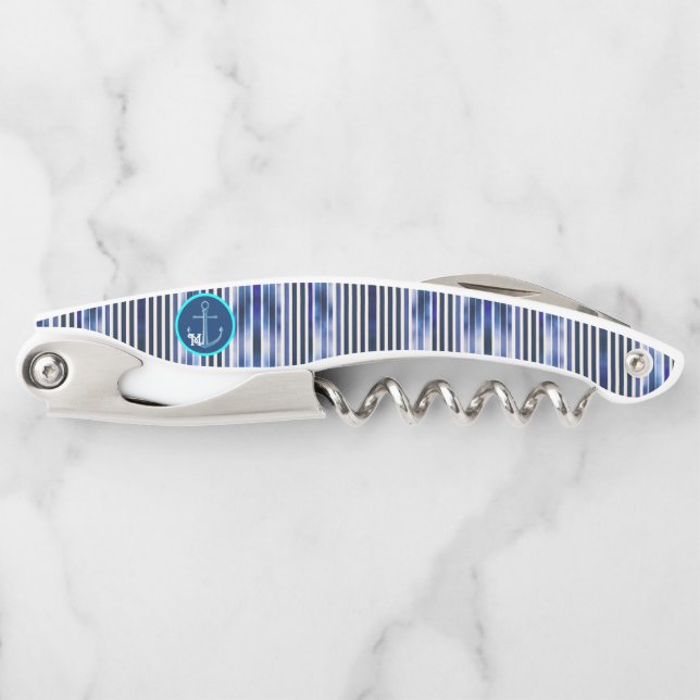 Tire-bouchon Summer Popular Navy Blue Boat Stripes Collection (Devant)