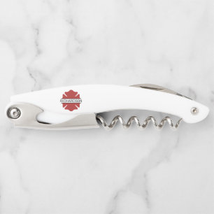 Tire-bouchon Symbole logo rouge du pompier personnalisé